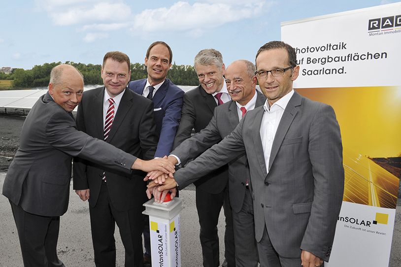Einweihung der Solaranlage Mellin in Sulzbach 2013 durch den damaligen Wirtschaftsminister des Saarlandes, Heiko Maas.