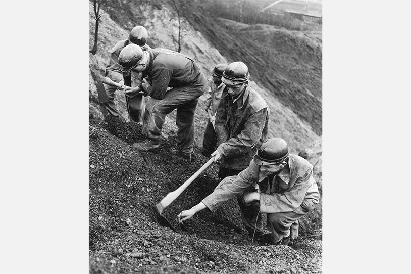 Historische Aufnahme der Begrünung der Halde Duhamel in Ensdorf