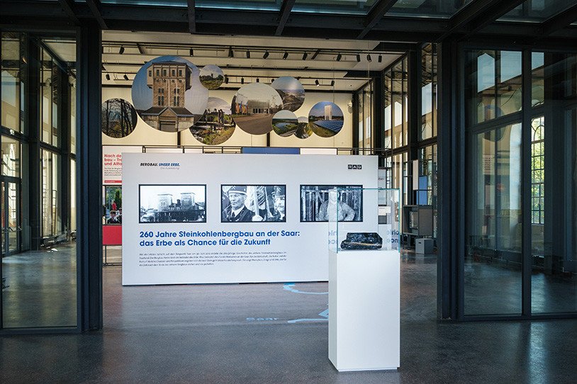 Der Eingangsbereich der Ausstellung „Bergbau. Unser Erbe.“ in der Repräsentanz der RAG an der Saar in Ensdorf