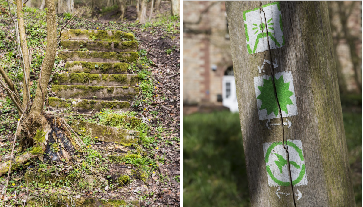 Hartfüßlerweg auf dem Gelände der ehemaligen Grube Von der Heydt in Saarbrücken